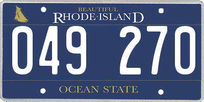 RI license plate 049270
