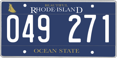 RI license plate 049271