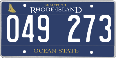 RI license plate 049273