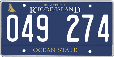 RI license plate 049274