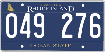 RI license plate 049276