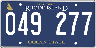 RI license plate 049277