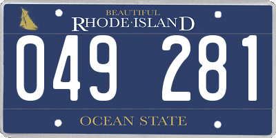 RI license plate 049281