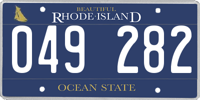 RI license plate 049282