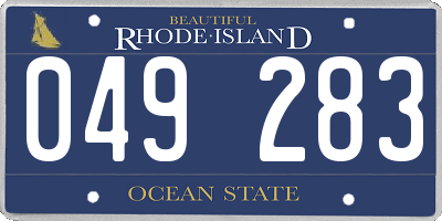 RI license plate 049283