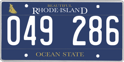 RI license plate 049286