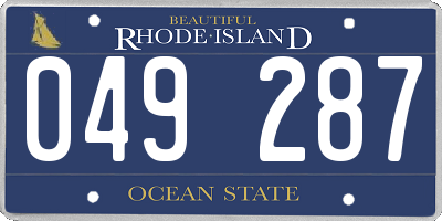 RI license plate 049287