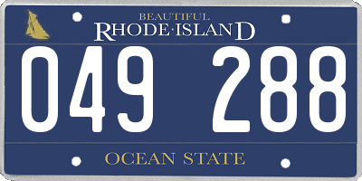 RI license plate 049288