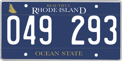RI license plate 049293