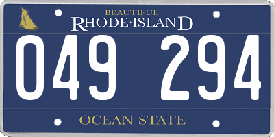 RI license plate 049294
