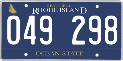 RI license plate 049298