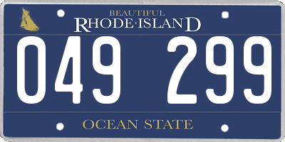 RI license plate 049299