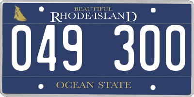 RI license plate 049300