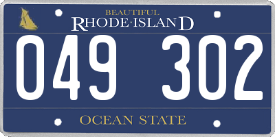 RI license plate 049302