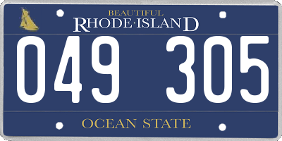 RI license plate 049305