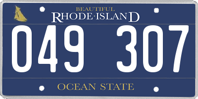 RI license plate 049307