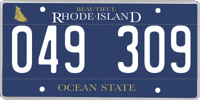 RI license plate 049309