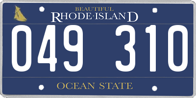 RI license plate 049310