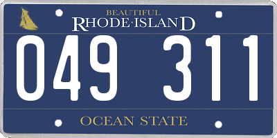 RI license plate 049311