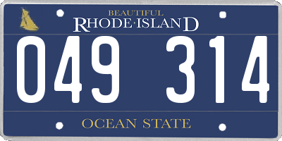 RI license plate 049314