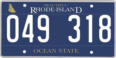 RI license plate 049318