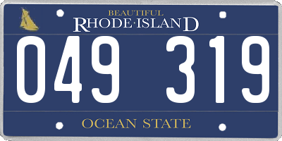 RI license plate 049319