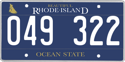 RI license plate 049322