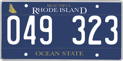 RI license plate 049323