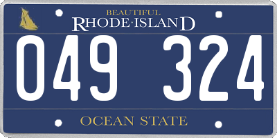 RI license plate 049324