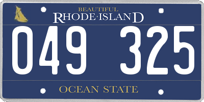 RI license plate 049325