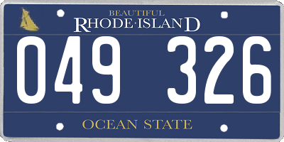 RI license plate 049326