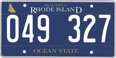 RI license plate 049327