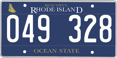 RI license plate 049328