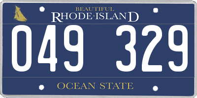 RI license plate 049329