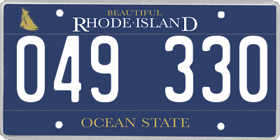 RI license plate 049330