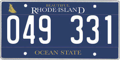 RI license plate 049331