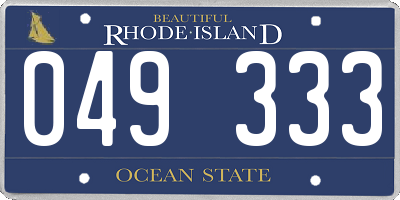 RI license plate 049333