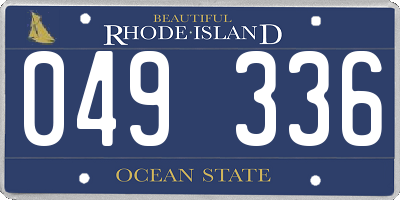 RI license plate 049336