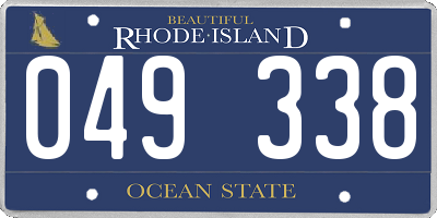 RI license plate 049338