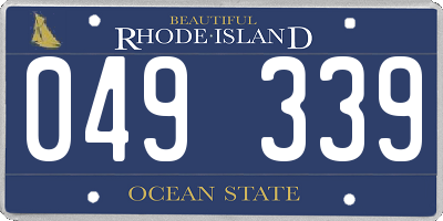 RI license plate 049339