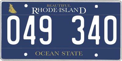 RI license plate 049340