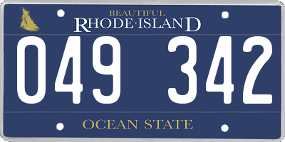 RI license plate 049342