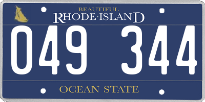 RI license plate 049344