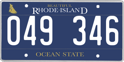RI license plate 049346
