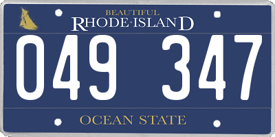 RI license plate 049347