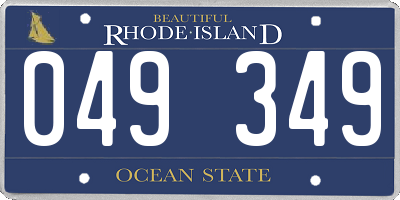 RI license plate 049349
