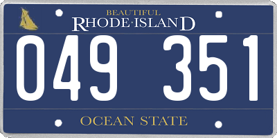RI license plate 049351