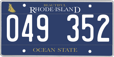 RI license plate 049352