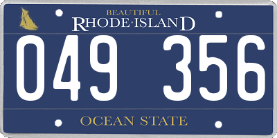 RI license plate 049356