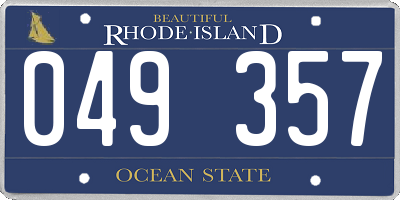 RI license plate 049357